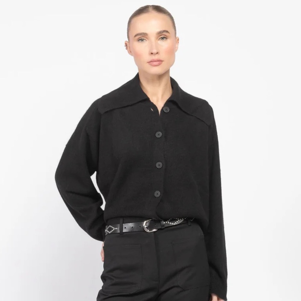LOULOU DE SAISON Sao Cardigan, M, Black